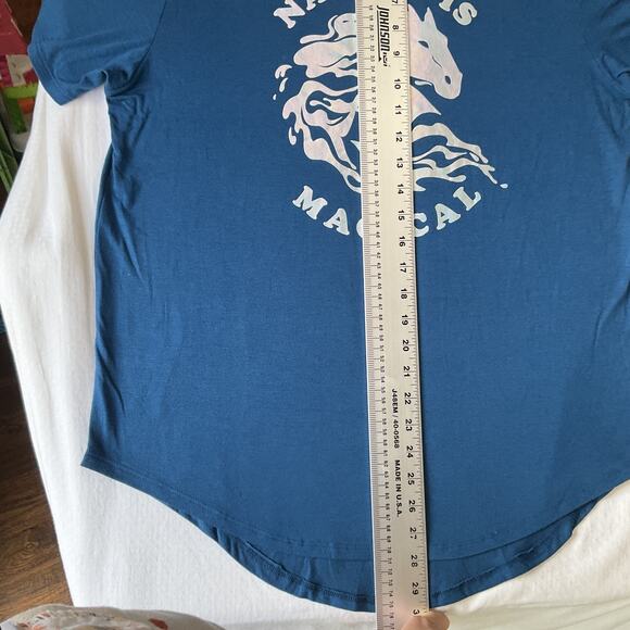 Disney Frozen II Women Shirt XL (15/17) Blue Logo Crew Neck Pullover Magical - Picture 5 of 8